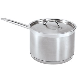 Update International 3 1/2 Qt Induction Ready Stainless Steel Sauce Pan w/Cover, Silver (SSP-3)