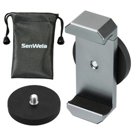 SenWela Smartphone Holder, Tripod, Magnetic, Stand, For Walls & Outdoors, Fixed Selfies, Full Body, Live Streaming, Dance Videos, SNS, Compact (Crystal Gray)