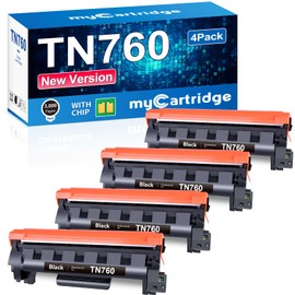 TN760 TN-760 Toner 4 Pack Replacement for Brother TN760 Toner TN-730/TN-760