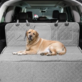 GLIDESMOOTH Dog Car Seat Cover for Back Seat, Waterproof Pet Trunk Mat with Side Flaps, Non-Slip Water, Back Seat Organizer, for SUV Truck, Gray