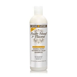 Creme of Nature, Double Duty Detangle & Slip Shampoo, Butter Blend, Argan Oil, Flaxseed Oil, Moisturizing Formula, 12oz
