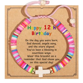 Drogomem 12 Year Old Birthday Gift for Her, Happy 12th Birthday Bracelet Gifts for Teens Christmas Birthday Jewelry Gift for 12 Year Old Daughter Granddaughter Niece Sister Friends（12th)