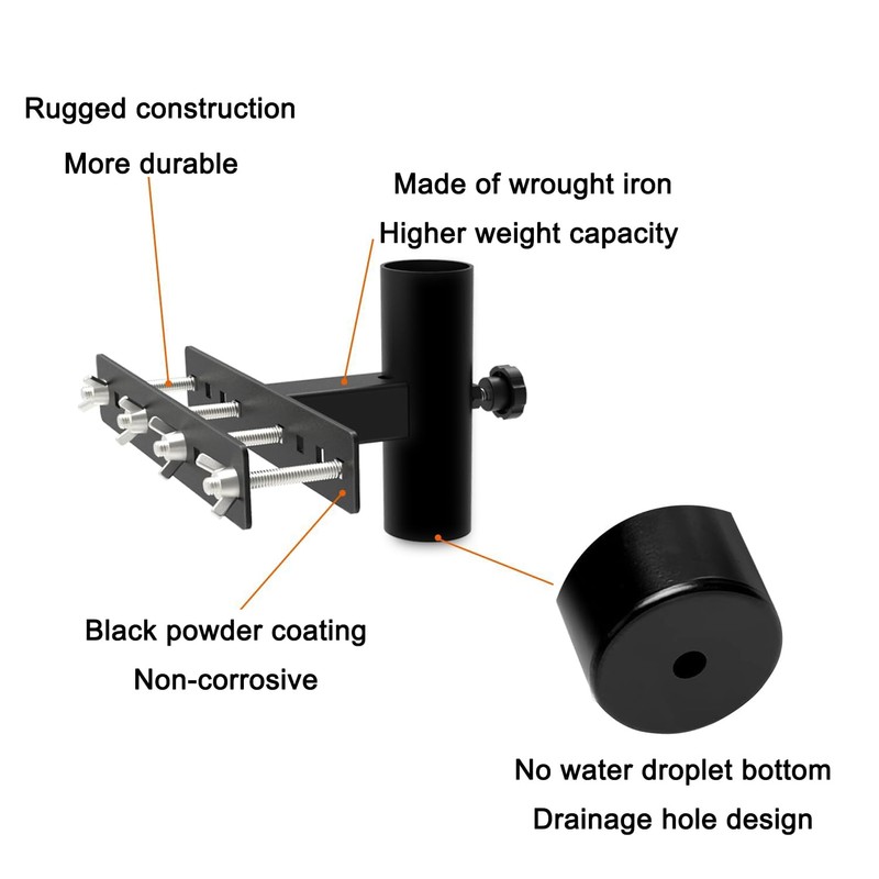 Generic Adjustable Patio Umbrella Stand, Black, Durable Metal Umbrella Holder