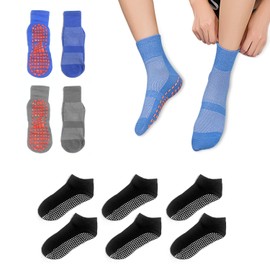 CQQNIU 5 Pairs of Non-Slip Grip Socks Sweat-absorbent Breathable Suitable for Home Yoga Pilates Fitness Dance Ballet Sports Workout Socks