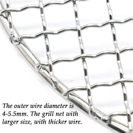 Turbokey Barbecue Grids Bacon Cooking Rack for Oven Use Dia 10.4 Inches Round Cooking Grate for Baking Round Stainless Steel Wire Cooking Racks/Carbon Baking Net/Grill/Pan Grate (265mm/10.4")