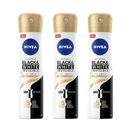 Nivea Black & White Invisible Silky Smooth 48H Anti-Perspirant Spray 150ml (Pack of 3)