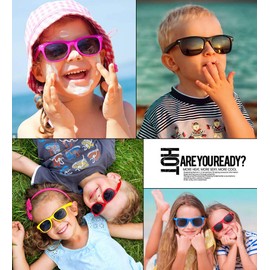 ALWAYSUV Children's Polarised UV Protection Fashion Comfortable Sunglasses for Boys / Girls Age 3-10 Years, red