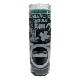 Double Action Money Green/Black Pillar Candle