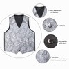 DiBanGu Paisley Men Suit Vest Silver Vest and Tie Pocket