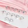 925 Sterling Silver Birthstone Pet Paw Print Rings Dog Cat