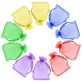 YUTOU Pack of 50 Organza Bags 10 x 15 cm Colourful Gift Bags Organza Fabric Bags with Drawstring Fabric Bags Lavender Bags Gift Jewellery Bag Candy Bags (5 Colours)