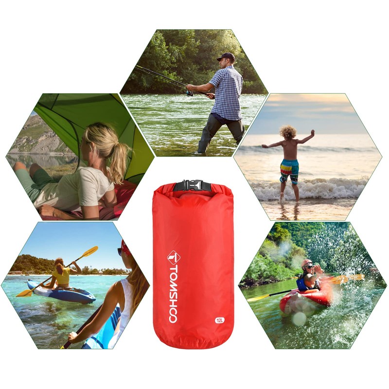CHUSHEN Waterproof Dry Sacks Pack of 5 Lightweight Dry Bags