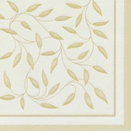 Papstar – 50 Serviettes ROYAL Collection 1/4-fold 40 cm x 40 cm Champagne New Mediterranean Design # 11651