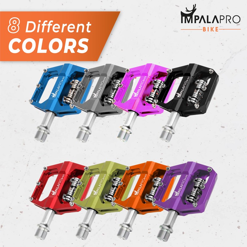 IMPALAPRO - Click Pedals Double Function SPD/Platform Compatible with Shimano