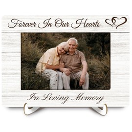 HYKDFMNCJ Memorial 4x6 Picture Frame, in Loving Memory Photo Frame, Sympathy Bereavement Memory Gifts for Loss Loved Ones Wall and Tabletop Display Picture Photo Frames for Home Bedroom Decor