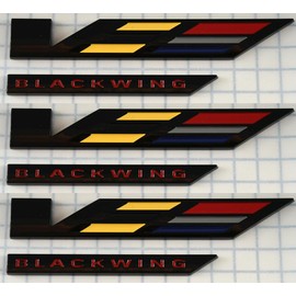3Pcs V-Blackwing Emblems 3D Car Badge V Logo Replacement for 2020-2025 CT4 CT5 86596092 (Black/Yellow/Red)