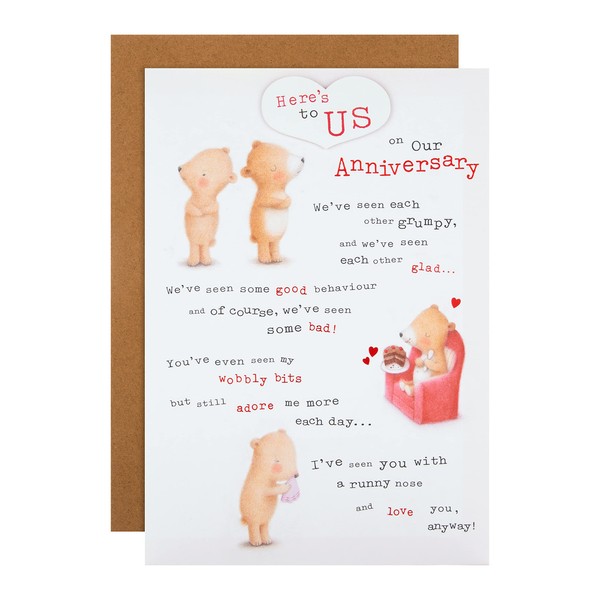 Hallmark Our Anniversary Card - Cute Ted and Ginger Illustrated Design