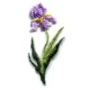 IRIS IRON ON FLOWER PATCH IRIS ACTUAL SIZE: 7/8 X 2 inch