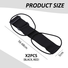 Pack of 2 elastic luggage straps, adjustable luggage straps, luggage tie straps, bag attachment ropes, fixed lanyards, luggage strapping ropes, suitable for packing bags and travel bags