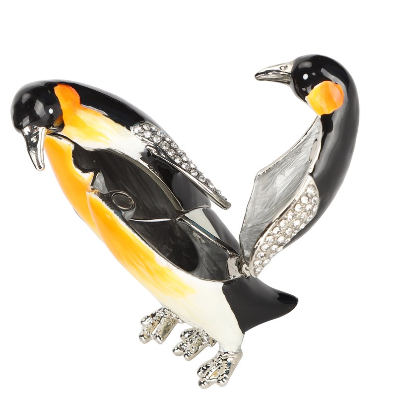 Penguin Couple Ornament Desktop Crafts Collection Decor Penguin Jewellery Storage