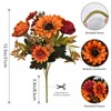 2 Bunches Autumn Artificial Flowers Sunflowers Orange Fake Peony Bouquet