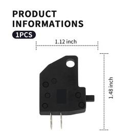 2Pin Right Brake Light Switch,OEM#57460-17C00 21070-1170 Motorcycle Brake Switch Keeps Brake Lights Operating,Brake Light Switch Replacement Compatible with Honda Yamaha (1PCS)