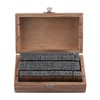 70PCS Vintage Wood Alphabet Rubber Stamps Set in Reusable Wooden