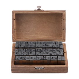 70PCS Vintage Wood Alphabet Rubber Stamps Set in Reusable Wooden Box for Scrapbooking, Journaling, Card Making & DIY Crafts