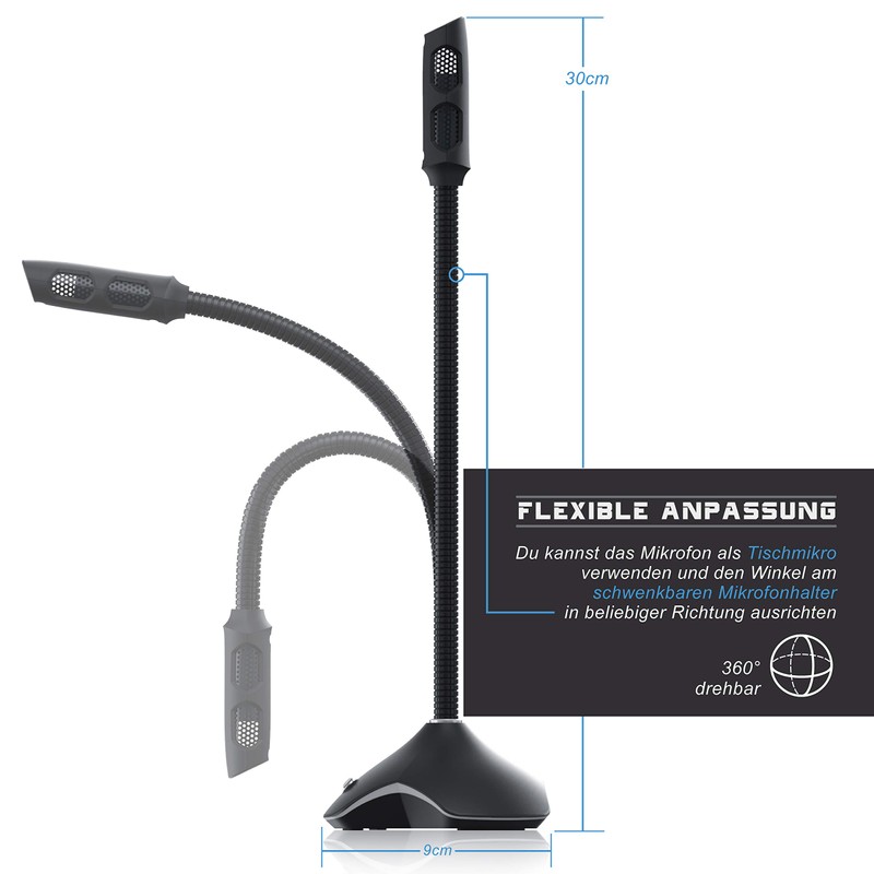 CSL - USB PC Microphone RGB - Table Microphone Stand