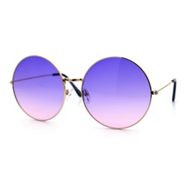 Classic Oversize Joplin Style Hippie Round Circle Lens Sunglasses Gold Purple Pink