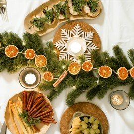 NRSOMOO 10Ft Dried Orange Garland with Cinnamon Sticks - Handcrafted Fall Christmas Garland for Christmas Trees, Mantles, Parties, Farmhouse Decor (Orange with Cinnamon Set)