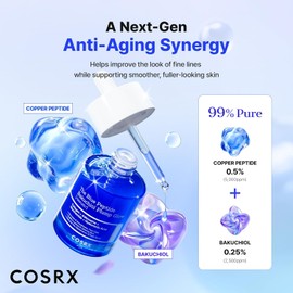 COSRX The Blue Peptide Bakuchiol Plump Glow Serum, Korean Peptide Plumping Serum for Face, GHK-Cu Copper Peptides with Bakuchiol, Anti-aging & Skin Firming Care, Korean Skin Care, 1.69 Fl Oz