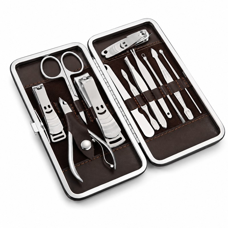 12-Piece Nail Grooming Kit for Manicure and Pedicure – Stainless
