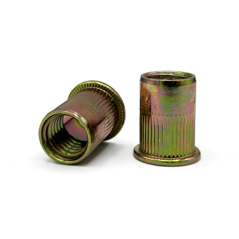 NOLDAR | Flat Head Carbon Steel Rivet Nuts (Yellow Zinc