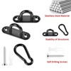 4 Set M6 Pad Eye Plate and Carabiner Clips,Black Metal