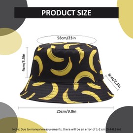ZYHUI Banana-Black Unisex Adults Bucket Hat