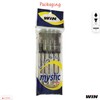 WIN 5 x 0.7mm Biro Tip Ball Pens Mystic BLACK