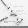 Tecmolog 2 PCS 3/8" Tee Fittings Water Line Splitters Stainless