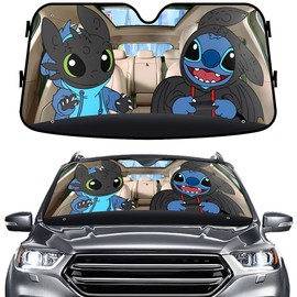 Funny Cartoon Character Windshield Sun Shade for Car SUV Truck (55x30 Inches), Sun Shade Windshield, Shades for Front Windows, Sunshade for Car Windshield, Protector Blocks UV
