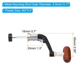 PATIKIL Fishing Reel Handle Replacement Part, 2 Pack Metal Crank Rock Arm Rotary Knob Wood Grip for Fishing Reel Accessories, Fit 1000-4000 Series Reel (65mm)