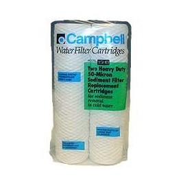 Campbell 1SHD Sediment Filter Cartridge, 50 Micron, 9 3/4", 2 Pack