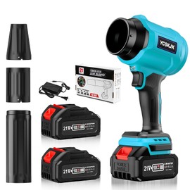 Cordless Leaf Blower, Leaf Blower Cordless with Battery and Charger, Portable Lightweight Handheld Blower, Extended Nozzle, Turbo Jet Blower for Lawn Care, Patio Cleaning, Leaves, Dust (Blue)