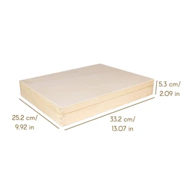 Creative Deco A4 Wooden Box with Lid, 34 x 25.3 x 5.3 cm, Unfinished Storage Box Made of Untreated Pine, Wooden Box, Ideal Box for Storing Valuables, Toys, Documents