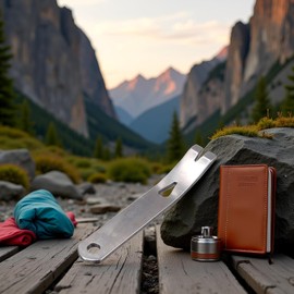 Brecheisen im Taschenformat, Edelstahl, Brechstange, Widgy Bar, EDC-Werkzeug für Bushcraft und Survival, Handwerkzeuge, silberfarben