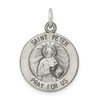 FindingKing Sterling Silver Saint Peter Medal