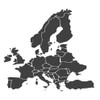 Generisch Europa Compass Sticker (RPT 53) (9 cm, Dark Grey