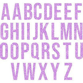 SEC Apparel Lilac Glitter Iron on Letters,1.5 Inch Tall (Lilac Glitter)