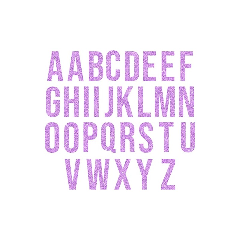 SEC Apparel Lilac Glitter Iron on Letters,1.5 Inch Tall (Lilac