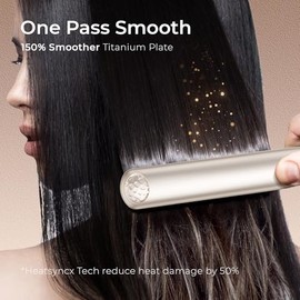 TYMO Flat Iron Hair Straightener - Titanium Hair Straighteners for Women, 1 Inch Professional Travel Flat Iron, Portable Straightener and Curlers with 10s Heat Up, 32 Temp, Dual Voltage & LED Display