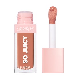 ColourPop So Juicy Plumping Glossy Lip Oil - Hydrating & Plumping Lip Oil with a Sheer Wash of Non-Sticky Color - Infused with Peptides, Ceramides & Ginger - It's a Date (0.29)